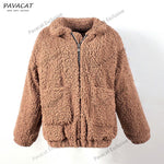 Faux Fur Front Zipper Coat