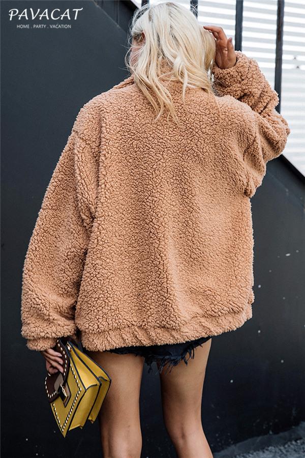 Faux Fur Front Zipper Coat
