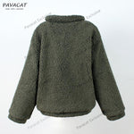 Faux Fur Front Zipper Coat
