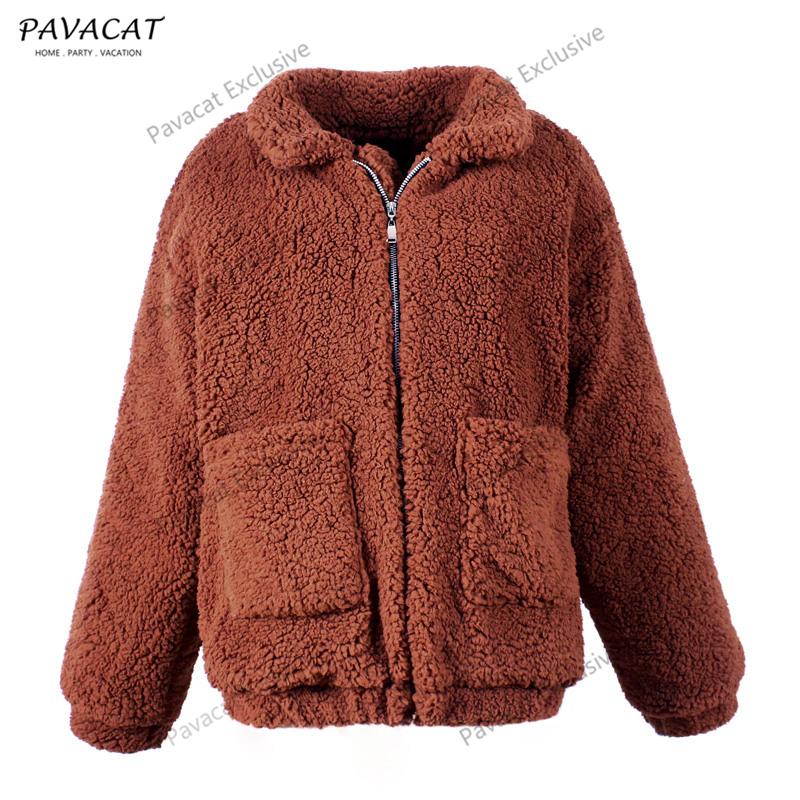 Faux Fur Front Zipper Coat