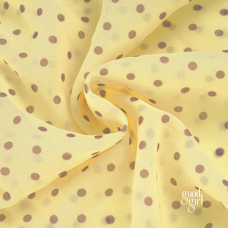 Yellow Polka Dot Paneled Maxi Dress