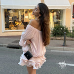 Elegant Off Shoulder Long Sleeves Mini Dress