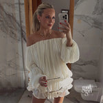 Elegant Off Shoulder Long Sleeves Mini Dress