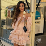 Elegant Off Shoulder Long Sleeves Mini Dress