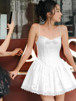 Sweet Shoulder-Tie Slip Mini Dress