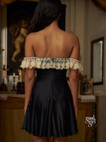 Black Off-Shoulder Lace Mini Dress