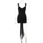Crochet Lace Self-Tie Mini Dress