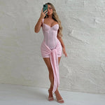 Crochet Lace Self-Tie Mini Dress