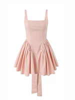 Peach Pink Back-Tie Backless Mini Dress