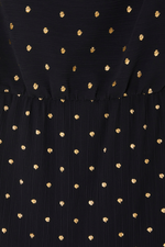 Black Dotted Print One Shoulder Mini Dress