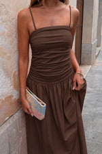 Chocolate Slip Midi Dress