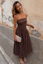 Chocolate Slip Midi Dress