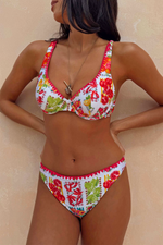 Fruit Print Triangle Bikini Sets