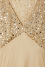 Gold Sequin Satin Midi Dress