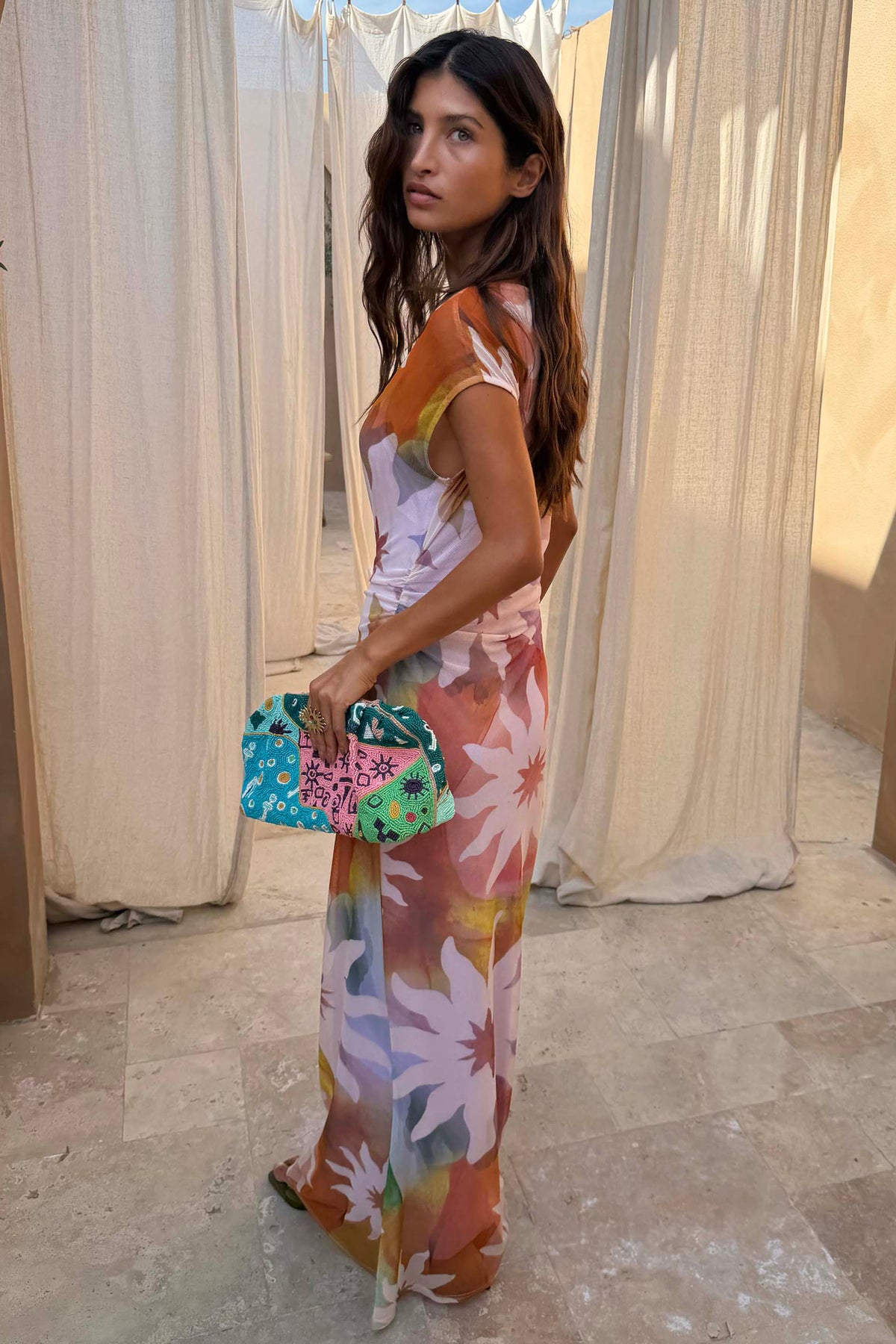 Purple Floral Maxi Dress