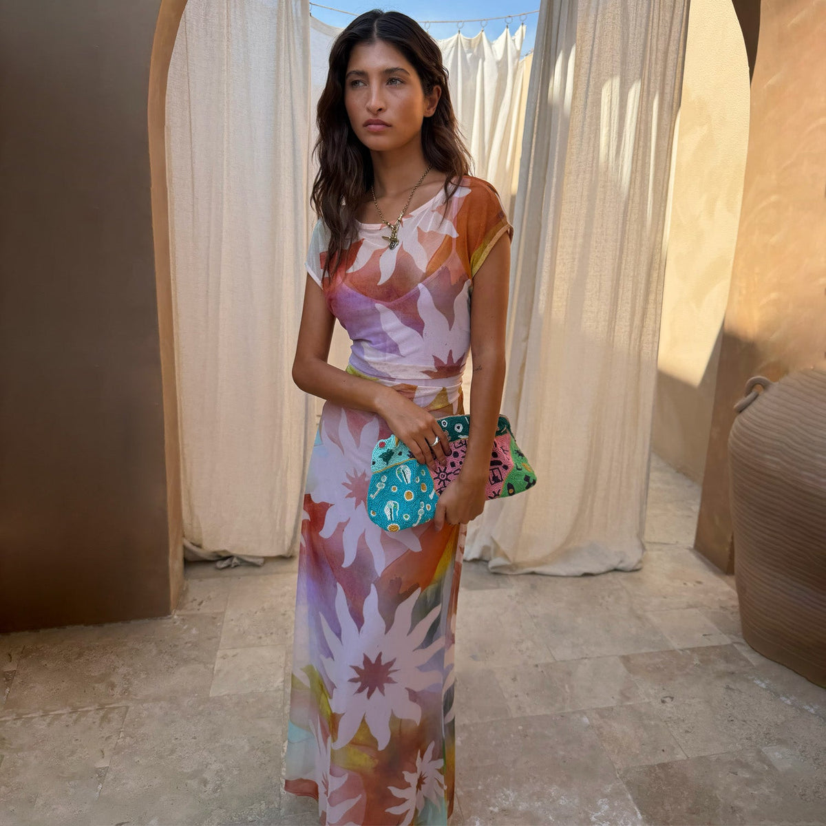 Purple Floral Maxi Dress