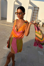 Abstract Abstract Print Cowl Mini Dress