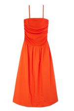 Tomato Red Strapless Mid Dress