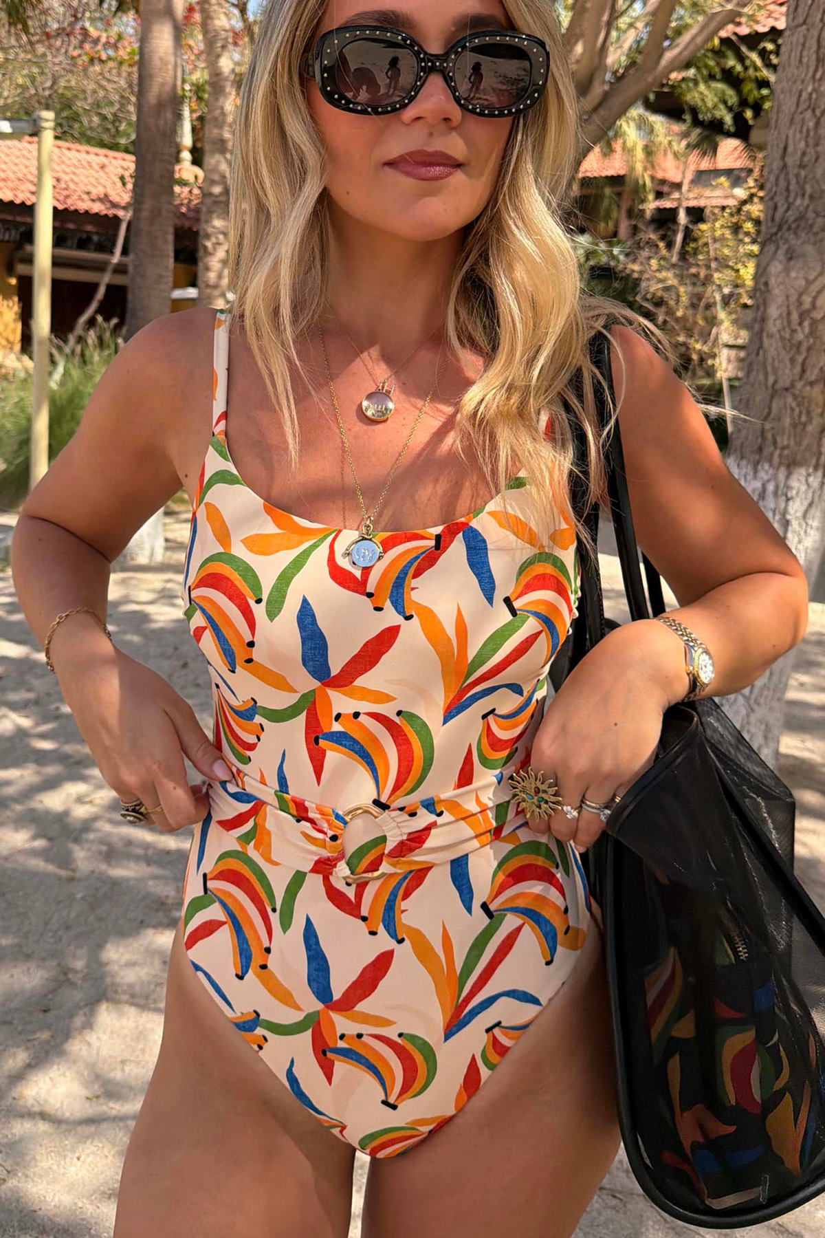 Colorful Banana Print One-Piece Swimsuit