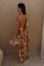 Star Print Halter Maxi Dress