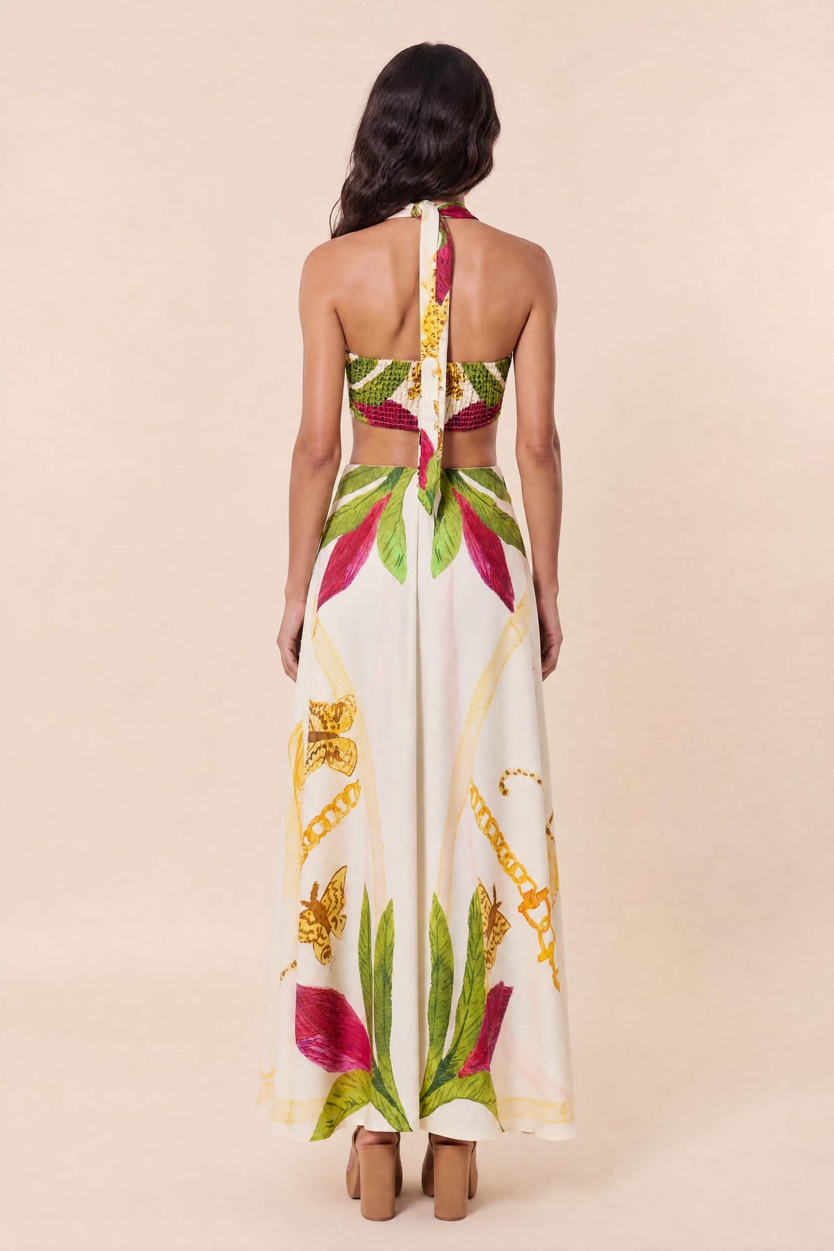 Abstract Printed Crop Top And Skirt Two-Piece Set