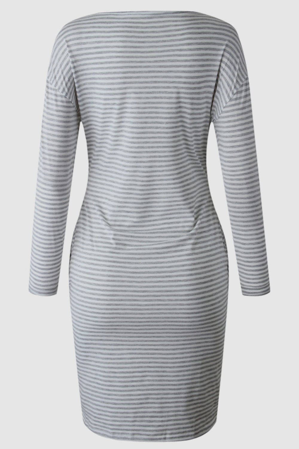 Blue Striped Belt Mini Dress